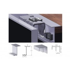 15755 - KIT TRILHO SUPERIOR E INFERIOR PARA PORTA DE CORRER 3 PORTAS AL120 ALTERNATIVA