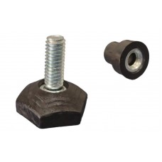 14139 - PÉ NIVELADOR DE PLÁSTICO 32MM COM BUCHA E PARAFUSO 5/16