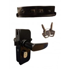 20856 - KIT MAÇANETA E CONTRA VIDRO/ALVENARIA LADO DIREITO PRETO AL 1510/11AD