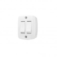 16955 - INTERRUPTOR EXTERNO RETANGULAR COM 2 TECLAS BRANCO ILUMI 16562