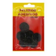 18408 - FELTRO ADESIVO DE LÃ REDONDO PRETO 30MM CARTELA DE 8 PEÇAS OVERTIME