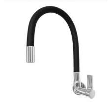 18787 - TORNEIRA PARA COZINHA PIA PRETA FLEXÍVEL 2168 C-65 DE PAREDE COM 1/4 DE VOLTA ALPHA