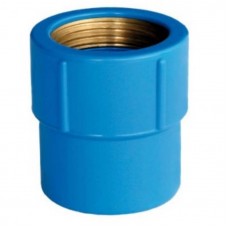 19044 - LUVA PVC AZUL COM BUCHA DE LATÃO 25MM X 3/4