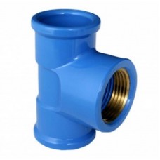 19290 - TÊ AZUL COM BUCHA DE LATÃO 25MM X 3/4