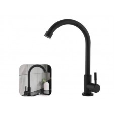19944 - TORNEIRA PARA COZINHA PIA EM AÇO INOX PRETA COM AREJADOR DE MESA DTR
