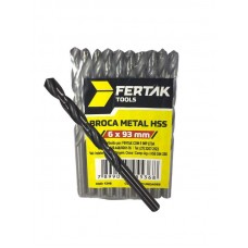 20359 - BROCA AÇO RÁPIDO 6MM PACOTE COM 10 PEÇAS FERTAK 