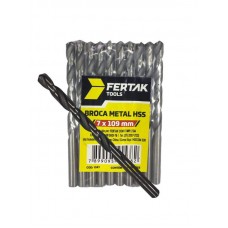 20360 - BROCA AÇO RÁPIDO 7MM PACOTE COM 10 PEÇAS FERTAK 