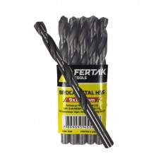 20362 - BROCA AÇO RÁPIDO 9MM PACOTE COM 5 PEÇAS FERTAK 