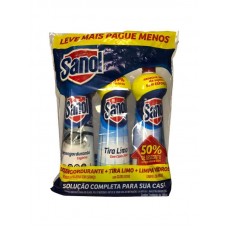 20936 - KIT LIMPEZA DESENGORDURANTE / TIRA LIMO / LIMPA VIDRO 500ML CADA SANOL