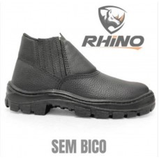 21354 - BOTINA COURO ELÁSTICO PRETO SEM BICO N° 45 RHINO