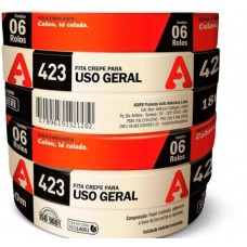 21747 - FITA CREPE ADERE 423 18MM X 50M PACOTE COM 6 PEÇAS 