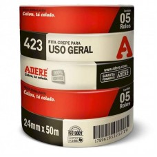 21748 - FITA CREPE ADERE 423 24MM X 50M EMBALAGEM COM 5 PEÇAS 