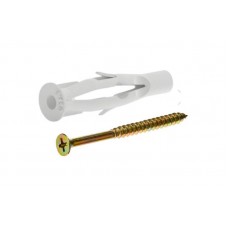 22156 - BUCHA OCA BAIANO 8MM PEAD BRANCA + PARAFUSO CHATA PHILIPS 45X60 10PC USAF U-FU 255