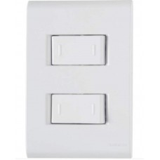 22440 - CONJUNTO LIZ 4X2 DE 2 INTERRUPTORES PARALELO 10A BRANCO TRAMONTINA 57170/041