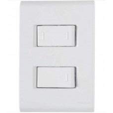 22441 - CONJUNTO LIZ 4X2 DE 1 INTERRUPTOR SIMPLES E 1 INTERRUPTOR PARALELO 10A BRANCO TRAMONTINA 57170/045