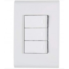 22446 - CONJUNTO LIZ 4X2 DE 3 INTERRUPTORES SIMPLES BRANCO TRAMONTINA 57170/070