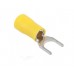 TERMINAL FORQUILHA GARFO PRÉ-ISOLADO AMARELO 4-6MM M6 ELETROKIT REF. SV5.5-6 CARTELA COM 20 PEÇAS