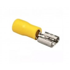 22582 - TERMINAL ENCAIXE FÊMEA PRÉ-ISOLADO AMARELO 4-6MM ELETROKIT REF. FDD 5.5-250 CARTELA COM 20 PEÇAS