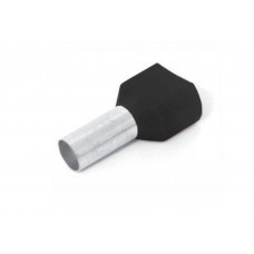 22589 - TERMINAL TUBULAR ILHÓS DUPLO PRETO 1,5MM C8 ELETROKIT REF. TE1508 CARTELA COM 20 PEÇAS