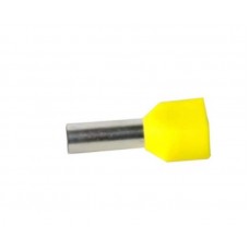 22591 - TERMINAL TUBULAR ILHÓS DUPLO AMARELO 6,0MM C14 ELETROKIT REF. TE6014 CARTELA COM 20 PEÇAS