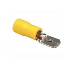 22595 - TERMINAL ENCAIXE MACHO PRÉ-ISOLADO AMARELO 4-6MM ELETROKIT REF. MDD5.5-250 CARTELA COM 20 PEÇAS
