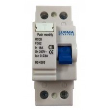 22676 - INTERRUPTOR DIFERENCIAL RESIDUAL DE FUGA DR 16A 2 POLOS 240V 30MA LUKMA 39031