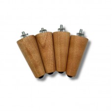 23098 - PÉ PALITO REGULÁVEL PARA MÓVEIS 10CM X 5CM MADEIRA MOGNO PACOTE COM 4 PEÇAS PAULICEIA MADEIRAS