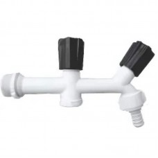 23189 - TORNEIRA PARA MÁQUINA DE LAVAR/TANQUE TIPO TULIPA BRANCA E PRETA POLIPROPILENO SOCEL 1860