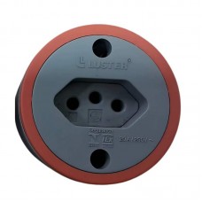 23221 - TOMADA EXTERNA REDONDA (2P+T) 20A CINZA 127V LUSTER 1082