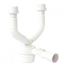 33-0286 - SIFÃO CORRUGADO BRANCO 4X1 COM COPO DUPLO PORCA PVC FERE REF. 7.02.072