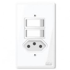 14954 - CONJUNTO DE 2 INTERRUPTORES SIMPLES + 1 TOMADA(2P+T) 20A BRANCO FC 4514-8