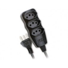 11-0958 - EXTENSÃO CABO PP 3 SAÍDAS 3X0,75MM² COM 20 METROS (2P+T) 10A BIVOLT PRETA FC 26550