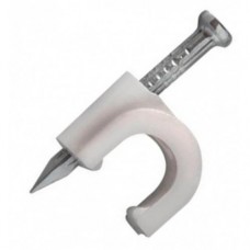 15506 - FIXA FIO GRAMPO PARA FIO COAXIAL 10MM BRANCO PACOTE COM 100 PEÇAS SFORPLAST