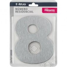 16968 - NUMERO RESIDENCIAL C/ ADESIVO ACM ESCOVADO (8) ATLAS