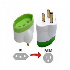 11006 - PINO ADAPTADOR MACHO (2P+T) E FEMEA 3 ENTRADAS REDONDA COLORIDO ILUMI 139 