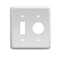 11-0743 - PLACA 4X4 DE 1 TOMADA REDONDA + 1 INTERRUPTOR BRANCO ILUMI 249F