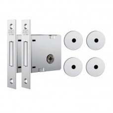 22-2763 - TRAVA AUXILIAR TETRA DUPLA 1004 CROMADA ROSETA REDONDA ESPELHO DE INOX STAM