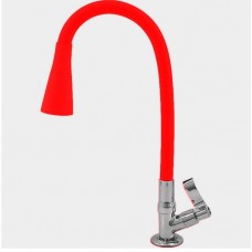 23338 - TORNEIRA PARA COZINHA PIA VERMELHA FLEXÍVEL 2 JATOS DE MESA COM 1/4 DE VOLTA DAISHI