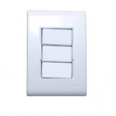 17291 - CONJUNTO 4X2 DE 3 INTERRUPTORES SIMPLES BRANCO CERGE 7003