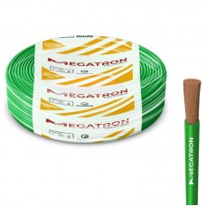 23486 - FIO CABO 4MM MEGATRON VERDE CABO FLEXÍVEL COBRE 750V ROLO COM 100 METROS