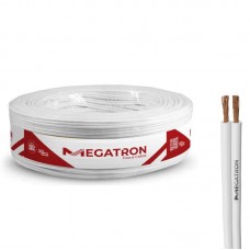 23504 - FIO CABO CORDÃO PARALELO 2 VIAS X 2,5MM BRANCO MEGATRON ROLO COM 100 METROS