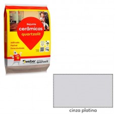 22028 - REJUNTE CERAMICA CINZA PLATINA 1KG QUARTZOLIT
