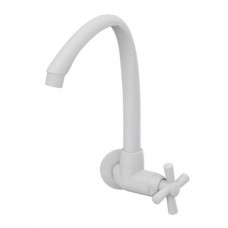 23574 - TORNEIRA CROSS EM ABS PARA COZINHA PIA BICA MÓVEL ALTA PAREDE BRANCA TIGRE