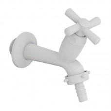 23577 - TORNEIRA PARA TANQUE ABS 10CM MODELO CROSS BRANCA 1/2-3/4