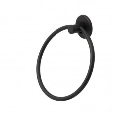 23611 - PORTA TOALHA DE METAL TIPO ARGOLA PRETO FOSCO GS METAIS