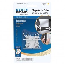 21959 - GANCHO ORGANIZADOR SUPORTE DE CABO TAMANHO P COM 4 PEÇAS TEKBOND