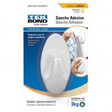 21958 - GANCHO MODELO AMBAR EM PVC BRANCO TAM G 1PC TEKBOND