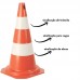 CONE DE SINALIZAÇÃO TRÂNSITO VAGA BRANCO E LARANJA 50CM PLASTCOR