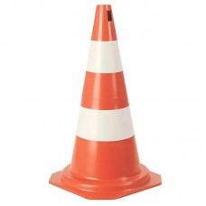 12454 - CONE DE SINALIZAÇÃO TRÂNSITO VAGA BRANCO E LARANJA 50CM PLASTCOR