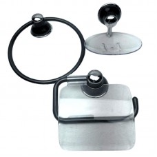 23171 - ACESSÓRIO PARA BANHEIRO LINHA MILANO KIT COM 3 PEÇAS PRETO COM ACRÍLICO CRISTAL FOX BRASIL